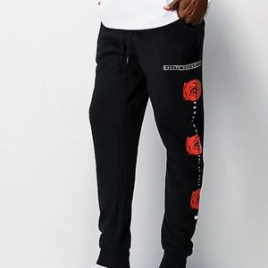 Men's Empyre Vertirose Black Jogger Sweatpants Size
